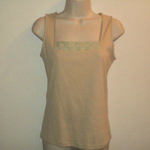 NEW Carole Little Tank Top Size Small Tan